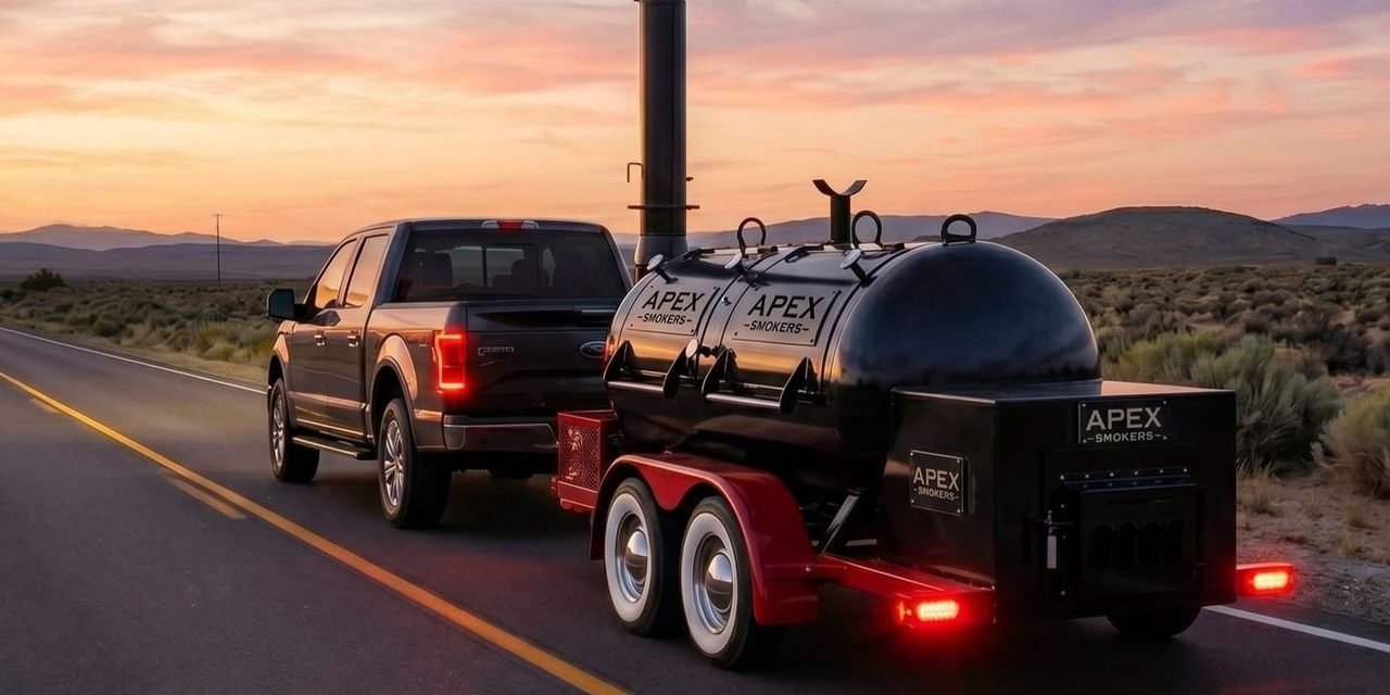 Apex smoker trailer on the road