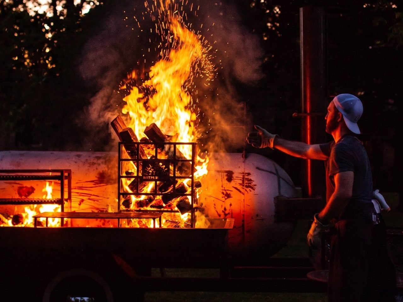 Santa Maria hand-cranked open-fire grill