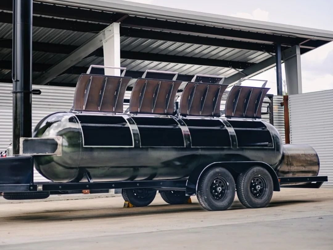 Apex Supreme 1000-gallon four-door offset smoker