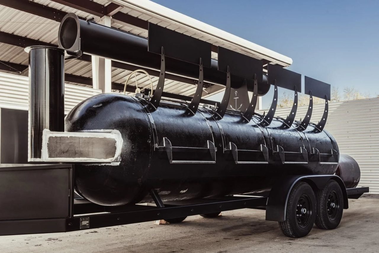 Offset firebox on an Apex smoker